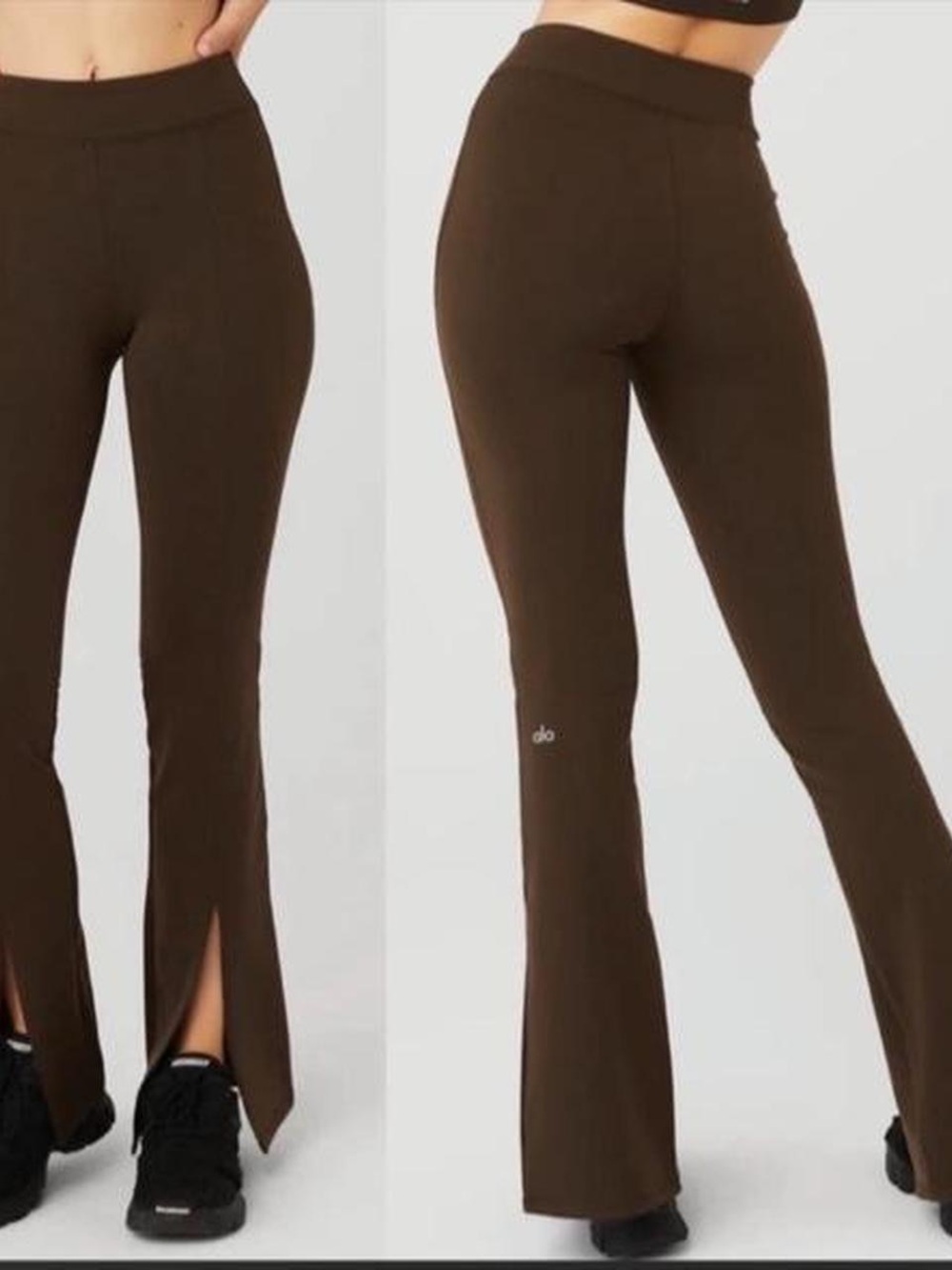 Alo Yoga Airbrush High-Waist Flutter Flare Leggings Brown Size M